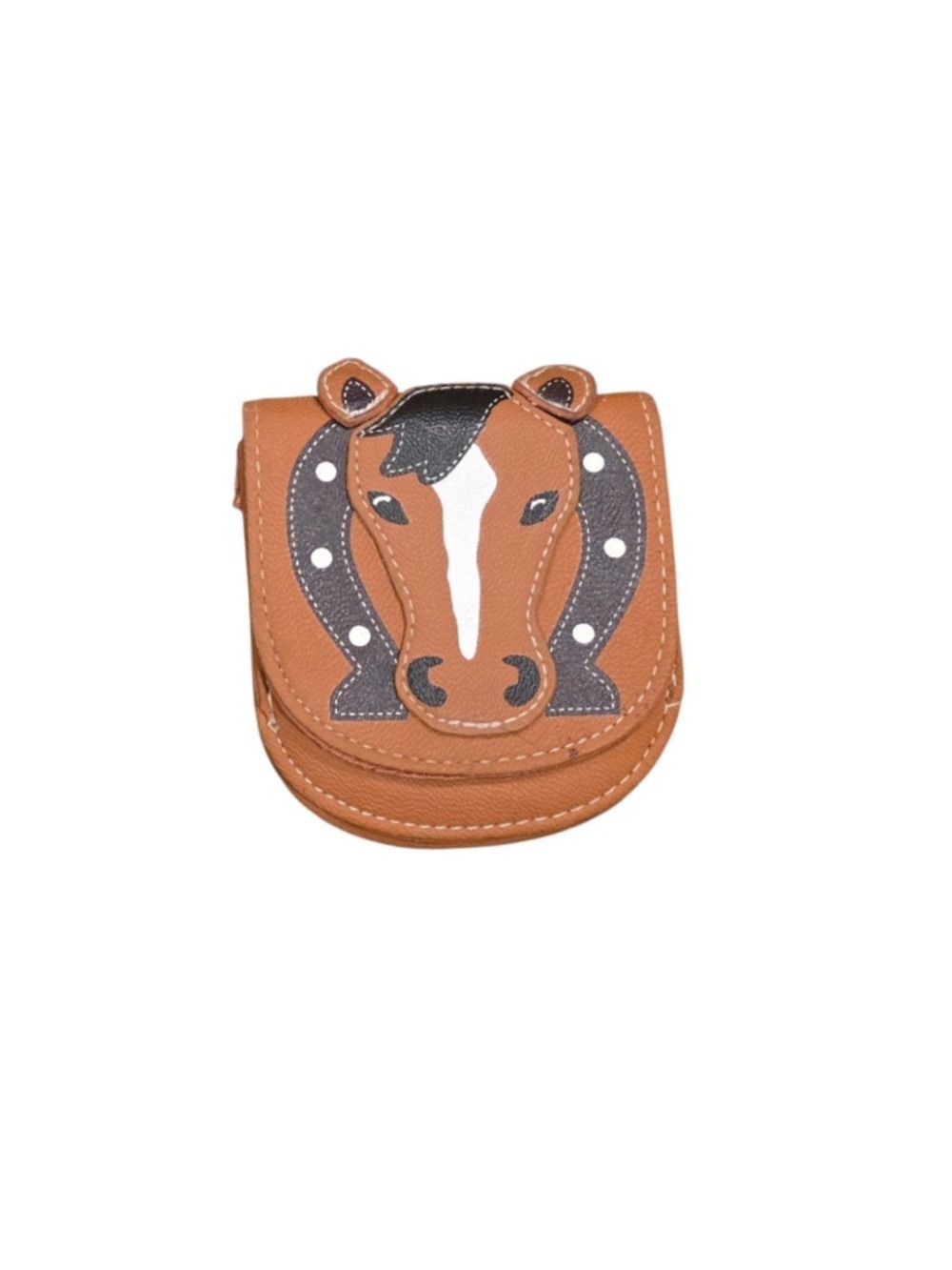 Vintage Claire's Horse Pocket Wallet Brown with a Snap Closure Horseshoe design